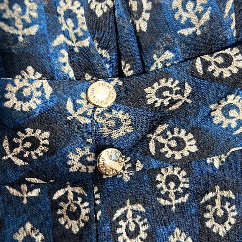 🇺🇸Tommy Hilfiger Blue Patterned Women's Dress - Size 12 - Picture 10 of 12